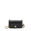 CHANEL 22S PEARL CRUSH MINI RECTANGULAR FLAP BAG LAMBSKIN BLACK GHW (MICROCHIP)
