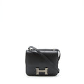 HERMES MINI CONSTANCE MONSIEUR BLACK WITH LIZARD BUCKLE SHW