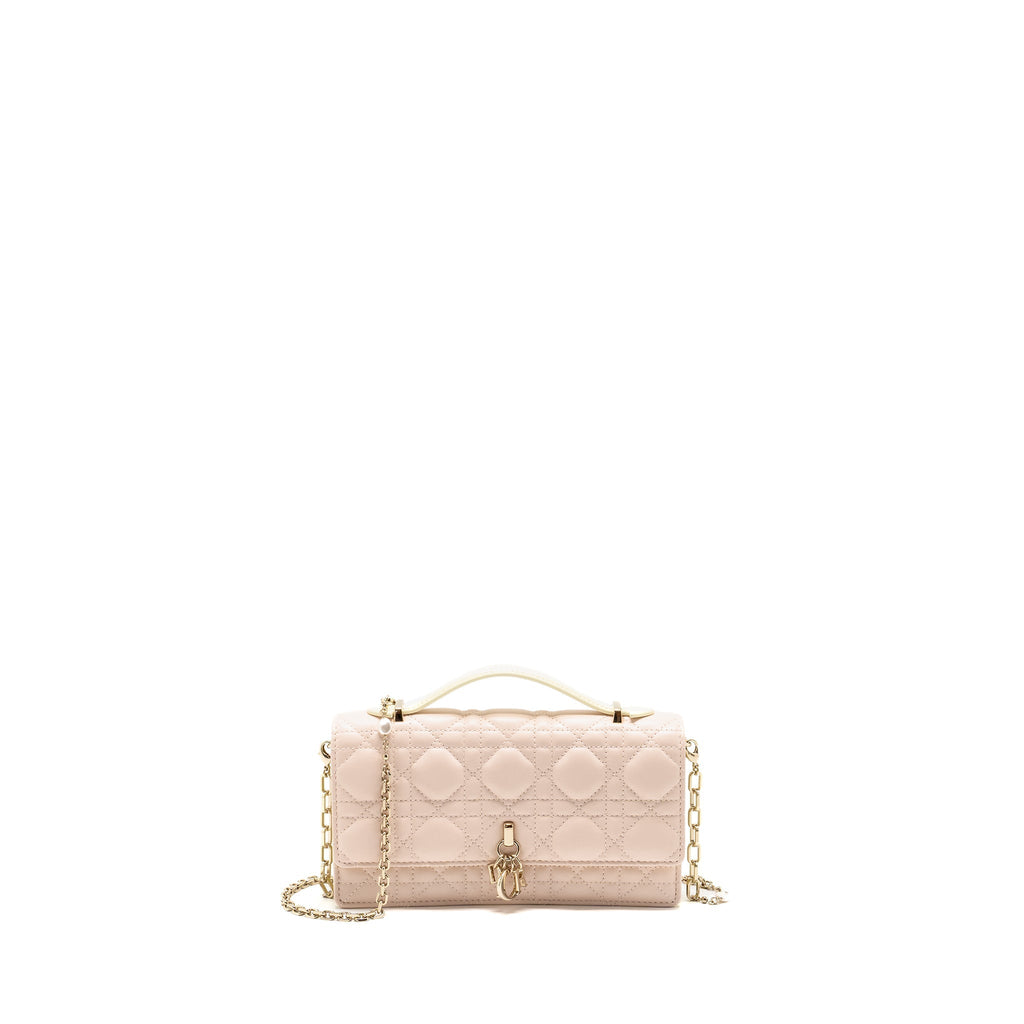DIOR MY DIOR MINI BAG LAMBSKIN LIGHT PINK/LIGHT YELLOW LGHW