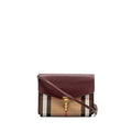 BURBERRY HOUSE CHECK CROSSBODY BAG CANVAS/ CALFSKIN LEATHER MULTICOLOUR BROWN GHW