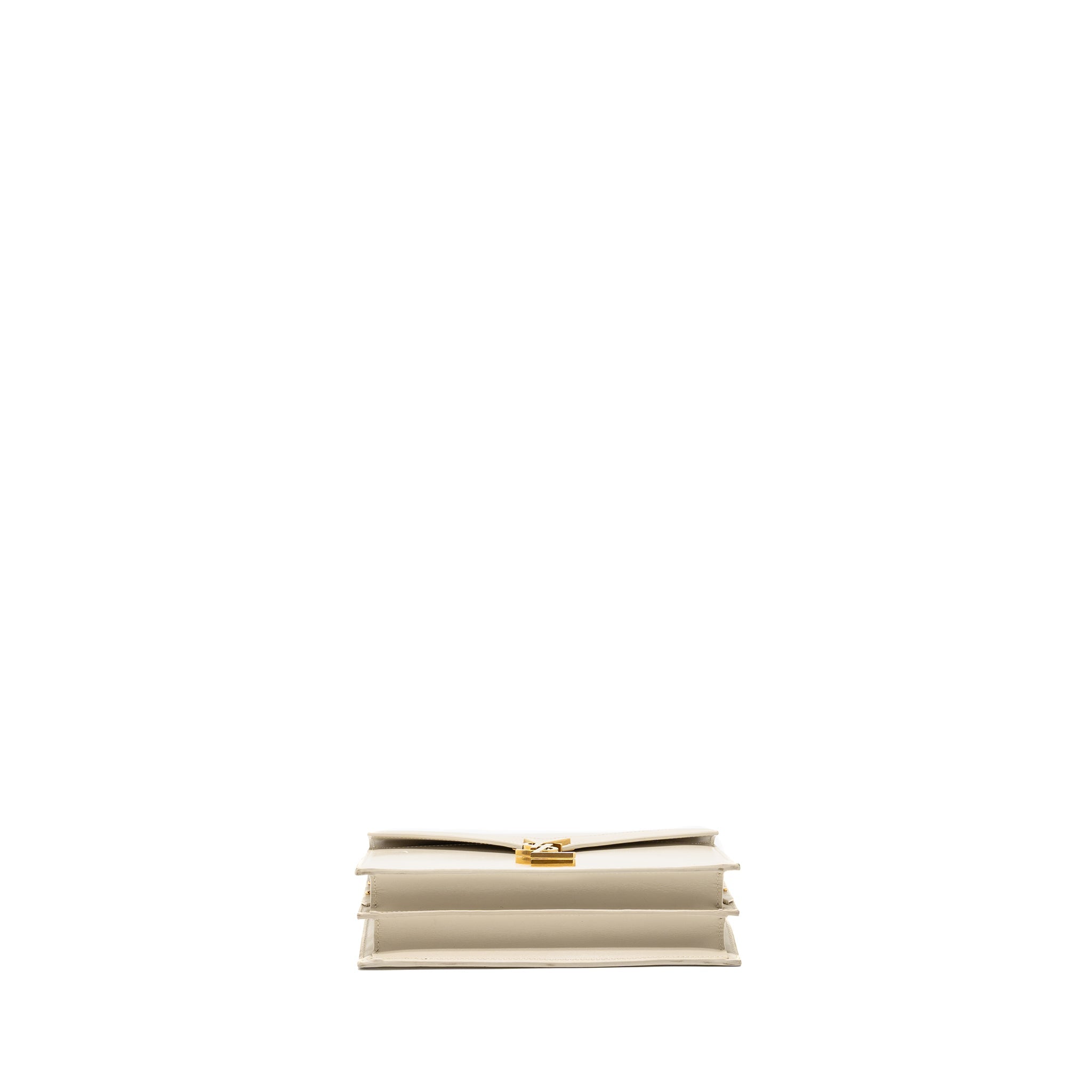 SAINT LAURENT/YSL CASSANDRA CHAIN WALLET CALFSKIN WHITE GHW