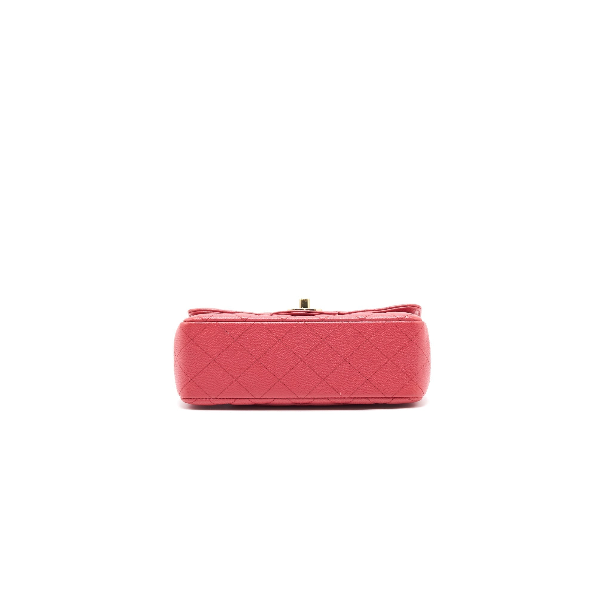 CHANEL MINI RECTANGULAR CAVIER 17C CORAL PINK LGHW