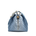 CHANEL 25 MEDIUM HANDBAG WASHED DENIM BLUE GHW (MICROCHIP)