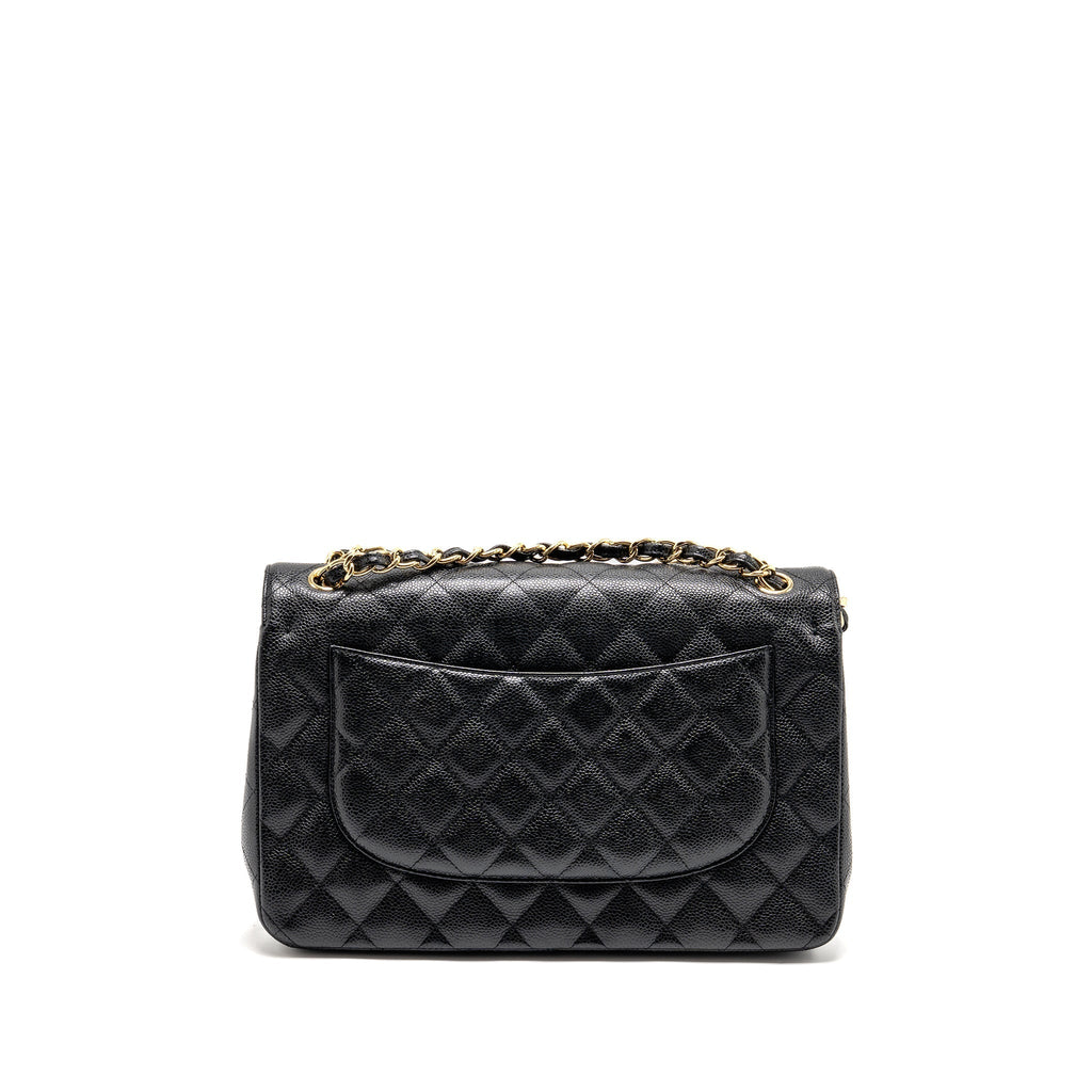 CHANEL JUMBO CLASSIC DOUBLE FLAP BAG CAVIAR BLACK GHW