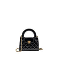 CHANEL MINI KELLY SHOPPING TOTE BAG CALFSKIN BLACK GHW (MICROCHIP)