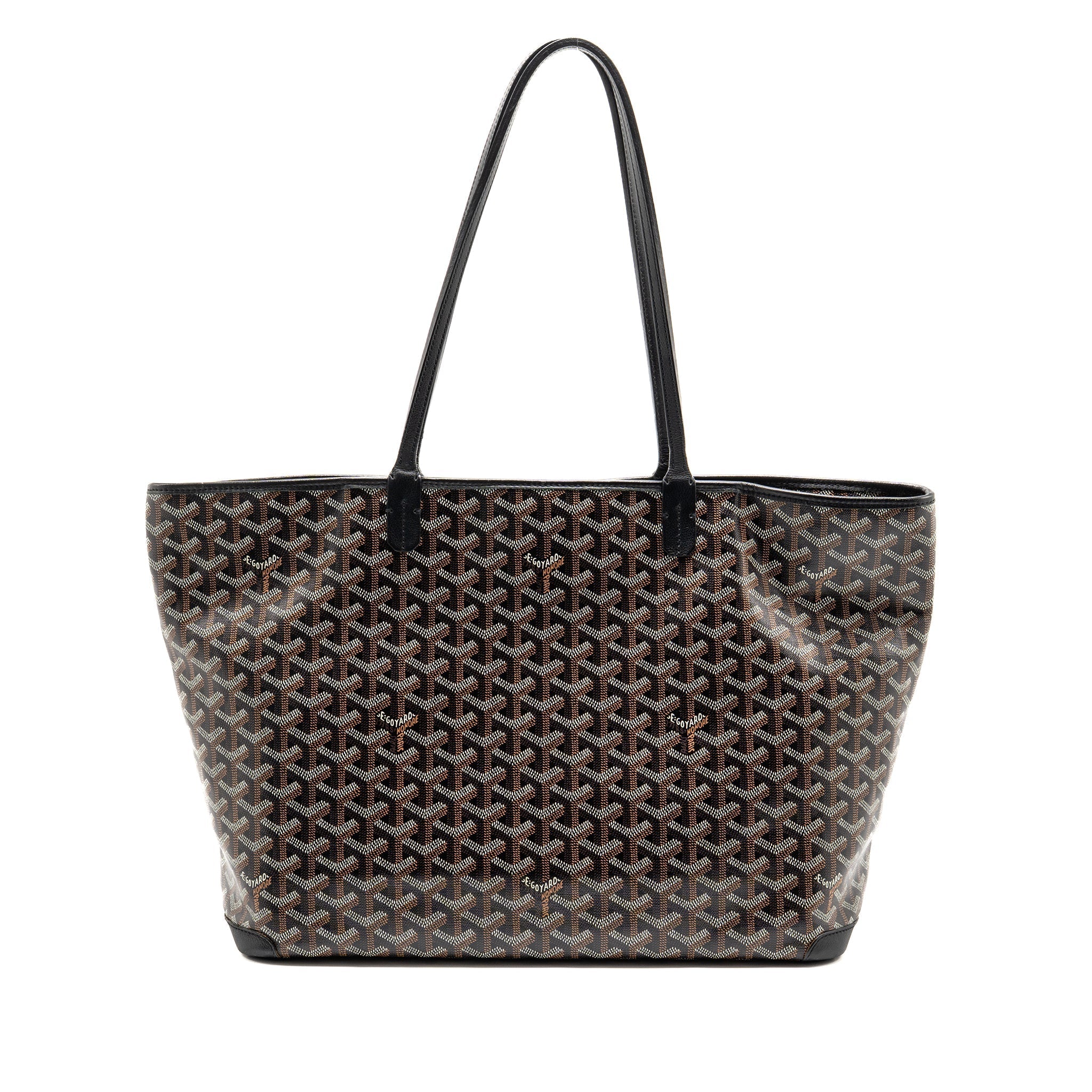 GOYARD ARTOIS BAG PM GOYARDINE CANVAS/CHEVROCHES CALFSKIN BLACK SHW