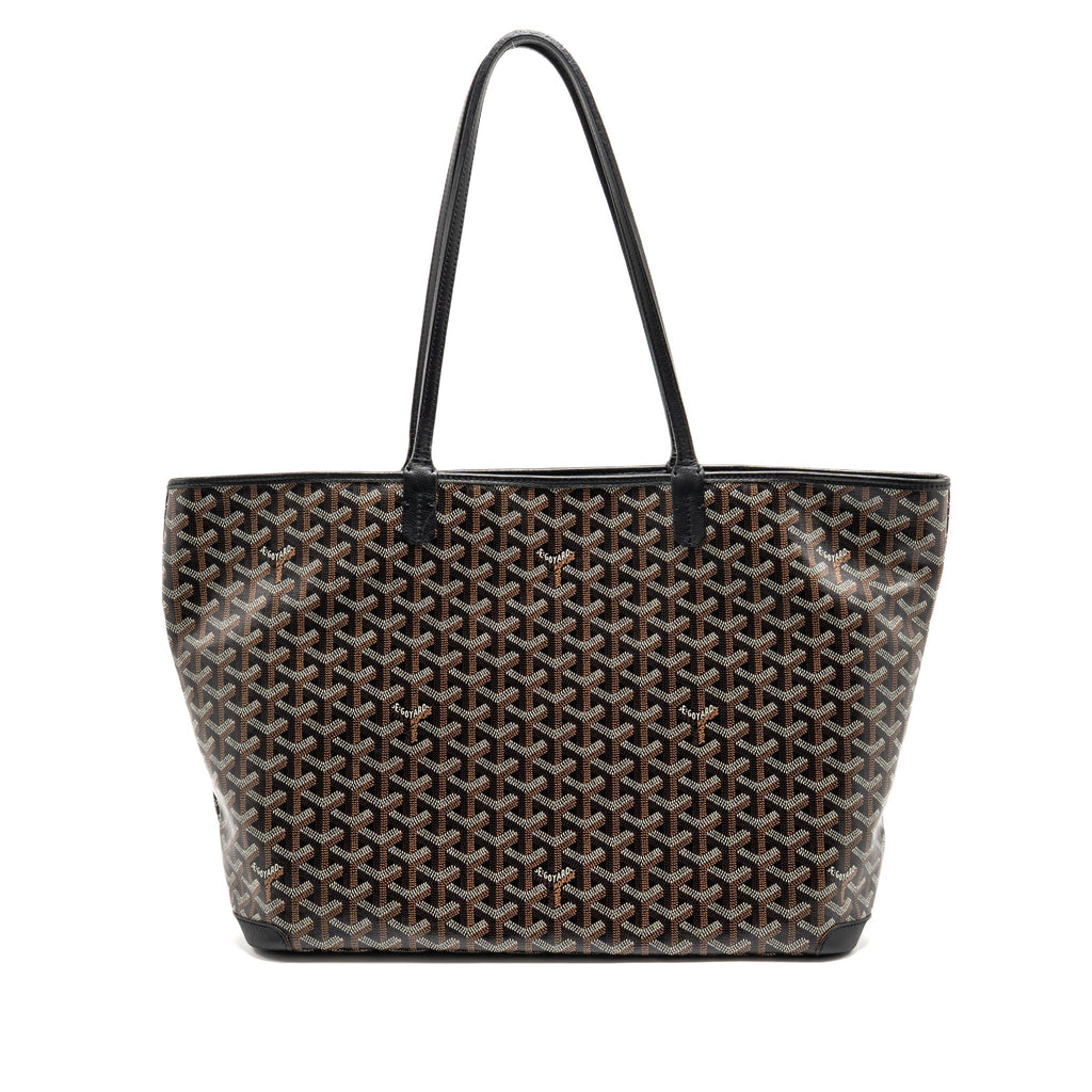 GOYARD ARTOIS BAG PM GOYARDINE CANVAS/CHEVROCHES CALFSKIN BLACK SHW