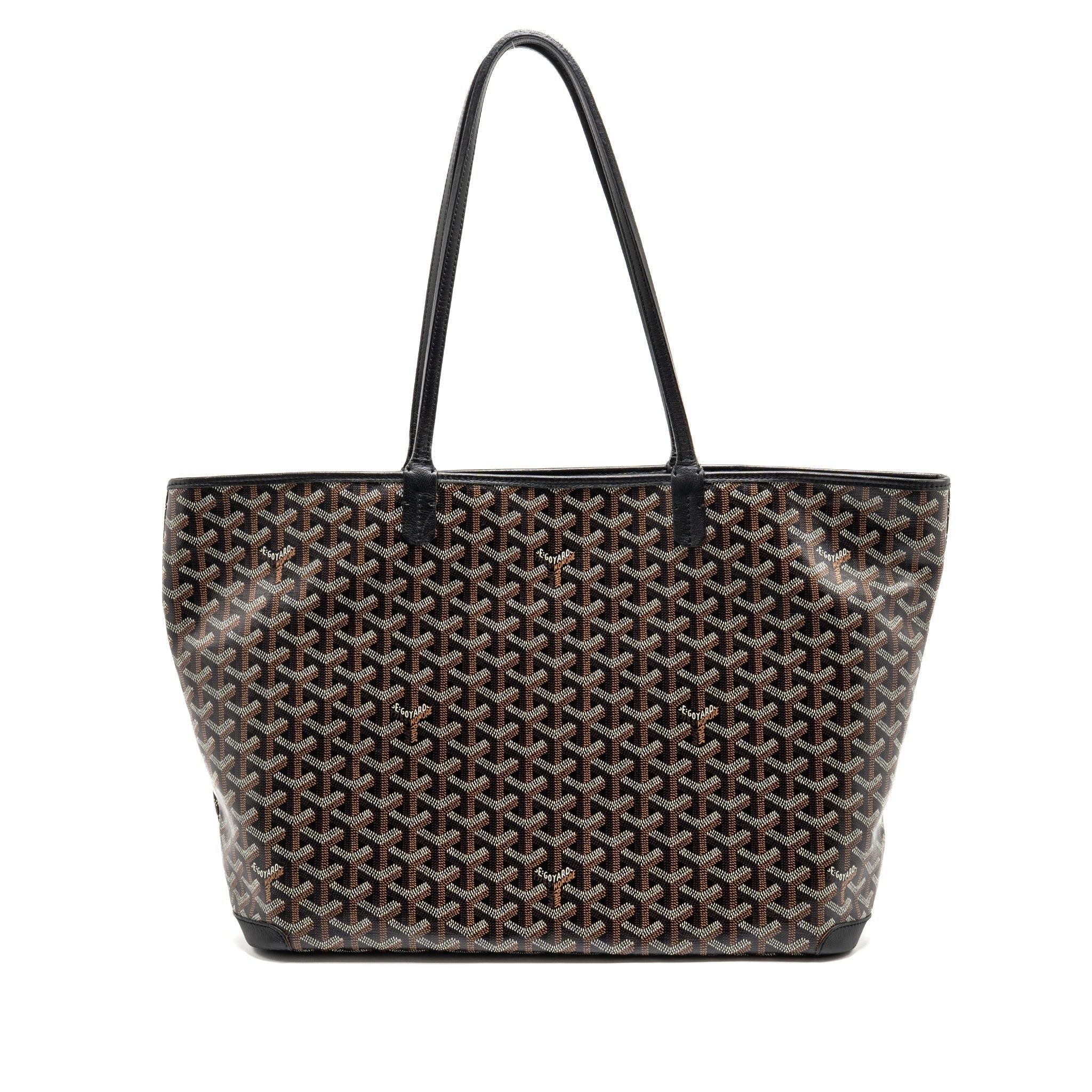 GOYARD ARTOIS BAG PM GOYARDINE CANVAS/CHEVROCHES CALFSKIN BLACK SHW
