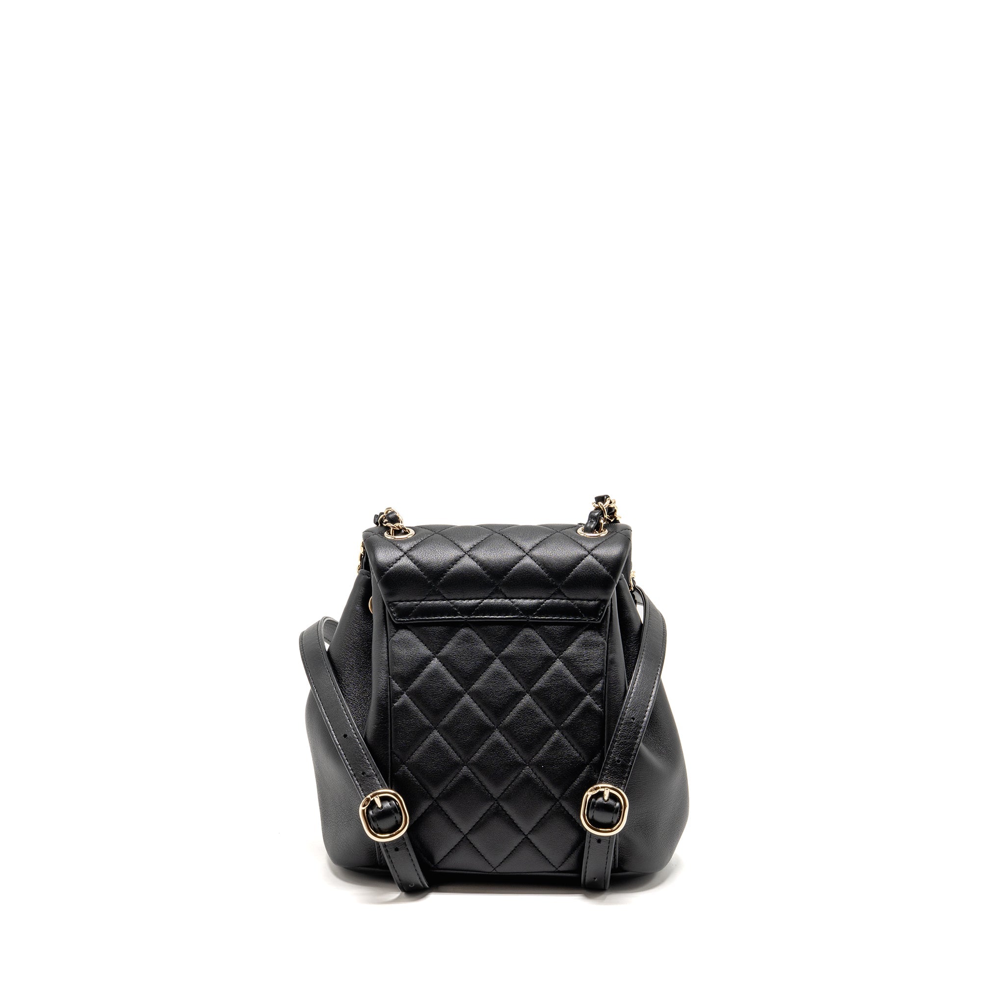 CHANEL MINI DUMA BACKPACK CALFSKIN BLACK LGHW (MICROCHIP)