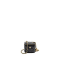 CHANEL PEARL CRUSH MINI VANITY WITH CHAIN LAMBSKIN BLACK GHW (MICROCHIP)