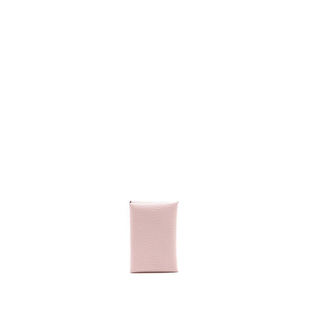 HERMES CALVI CARD HOLDER CHEVRE MYSORE ROSE DARLING SHW