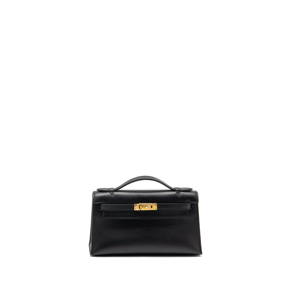 Hermes Kelly Pochette Swift Black GHW