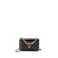 CHANEL 24A DETAILED CHAIN WALLET ON CHAIN SHINY CALFSKIN BLACK GHW (MICROCHIP）