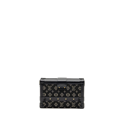 Louis Vuitton Petite Malle Bag Beads Embroidered Monogram/Leather Black GHW