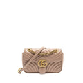 GUCCI MEDIUM GG MARMONT SHOULDER BAG CALFSKIN DARK BEIGE GHW