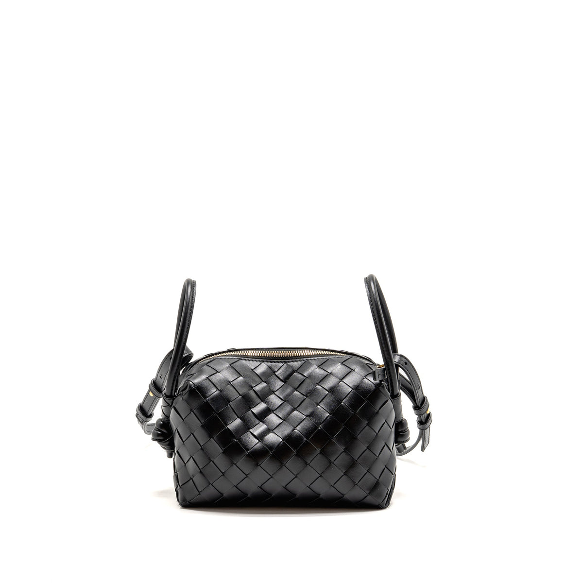 Bottega Veneta Top Handle Loop Bag Calfskin Black GHW
