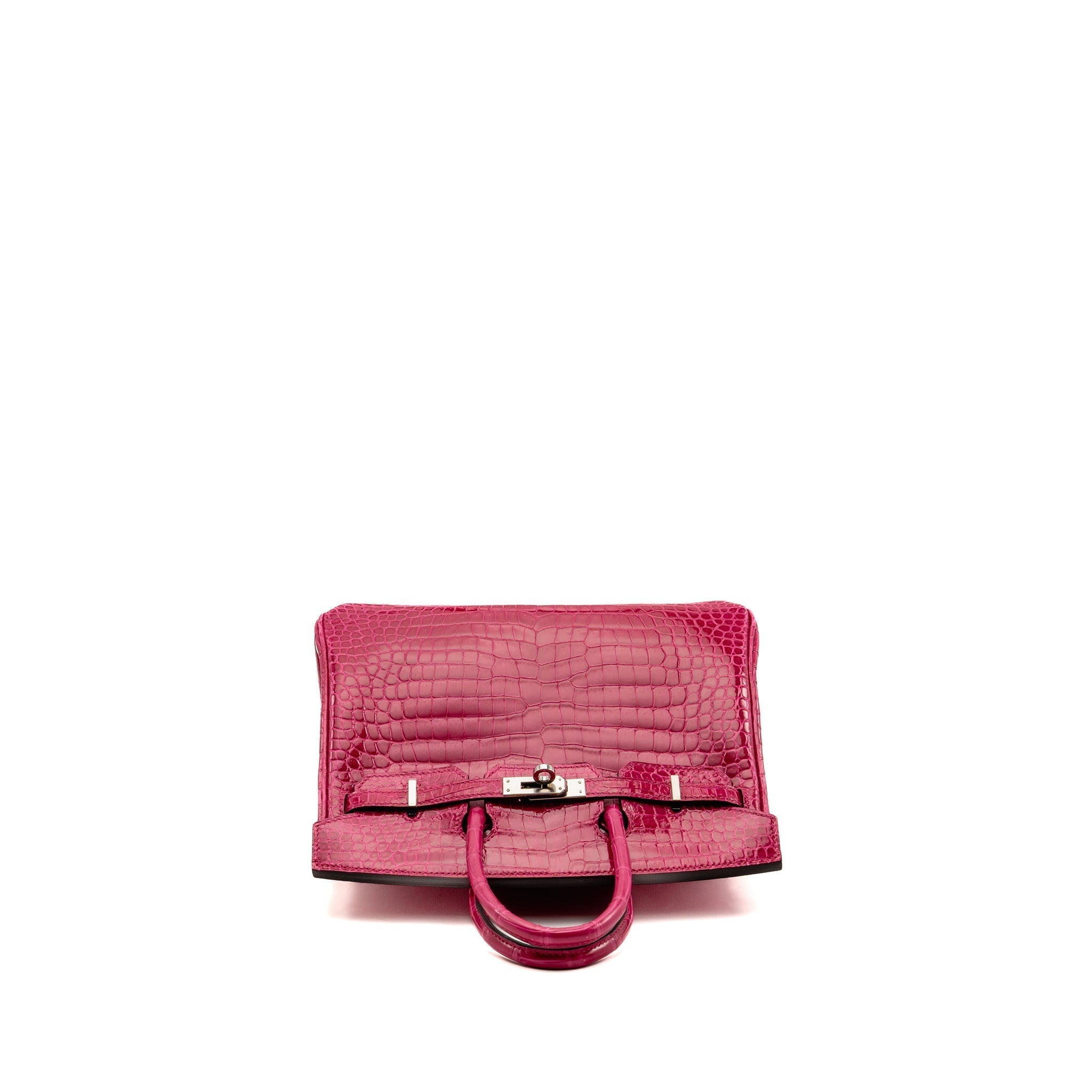 HERMES BIRKIN 25 SHINY CROCODILE POROUS ROSE MEXICO SHW