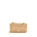 CHANEL MEDIUM CLASSIC DOUBLE FLAP BAG CAVIAR BEIGE GHW (MICROCHIP)