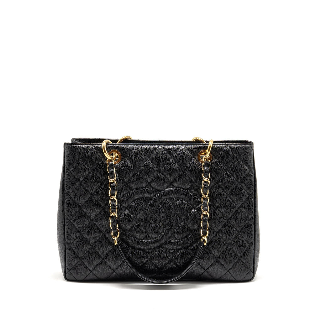 CHANEL GRAND SHOPPING TOTE BAG CAVIAR BLACK GHW