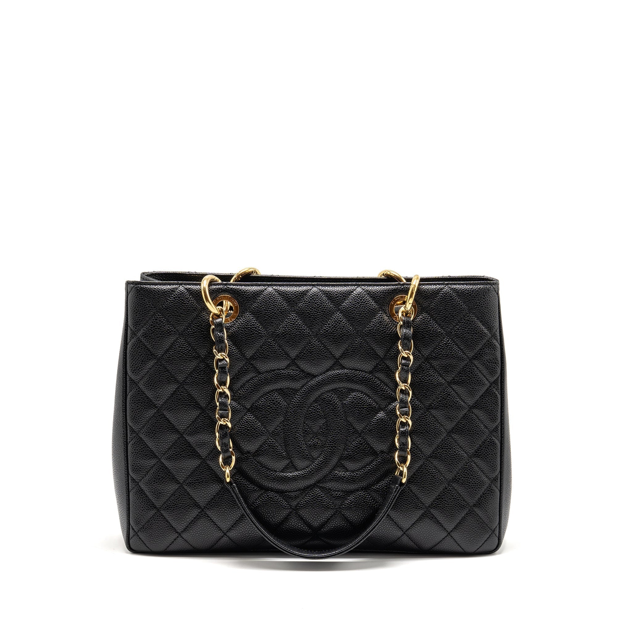 CHANEL GRAND SHOPPING TOTE BAG CAVIAR BLACK GHW