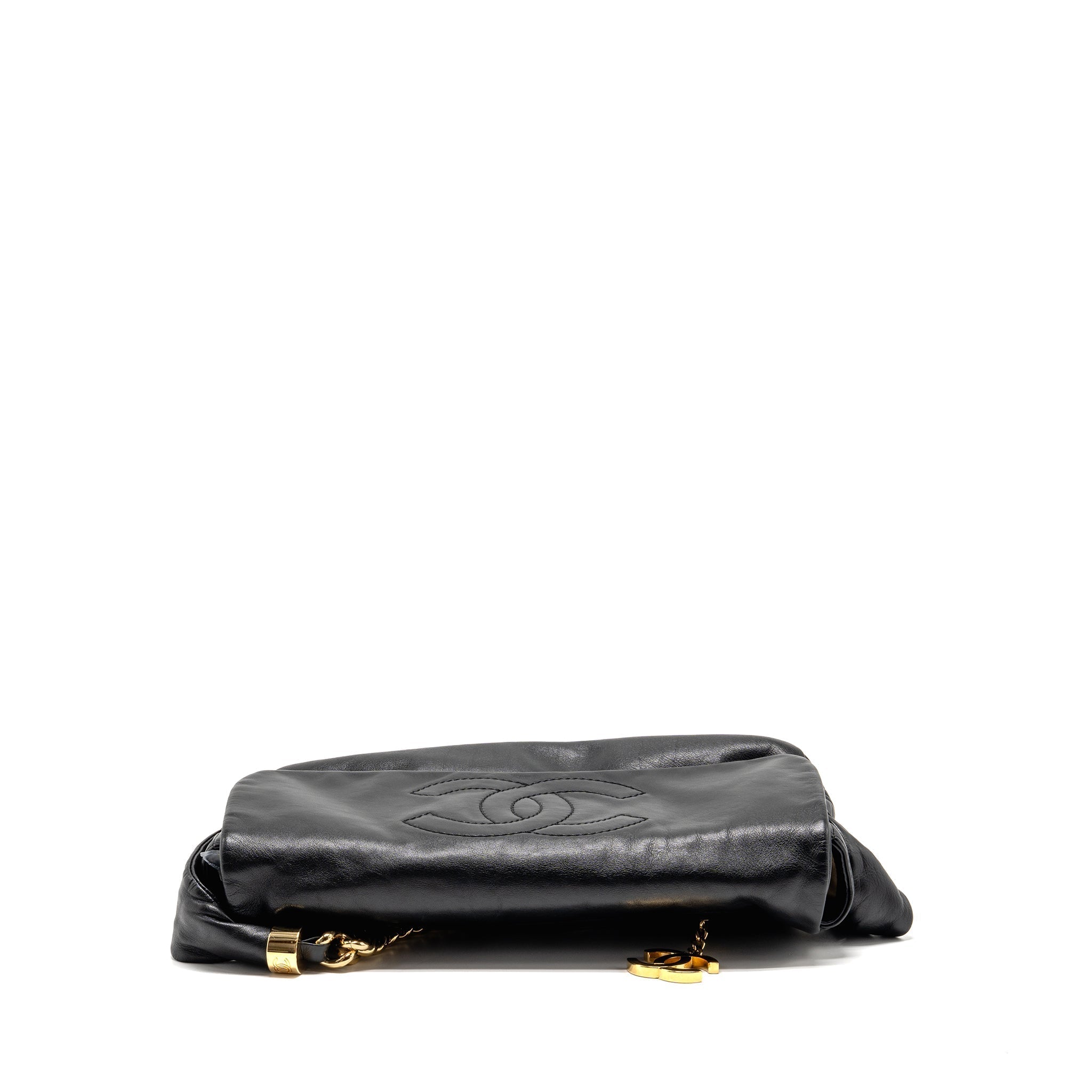 CHANEL RODEO DRIVE FLAP BAG CALFSKIN BLACK GHW