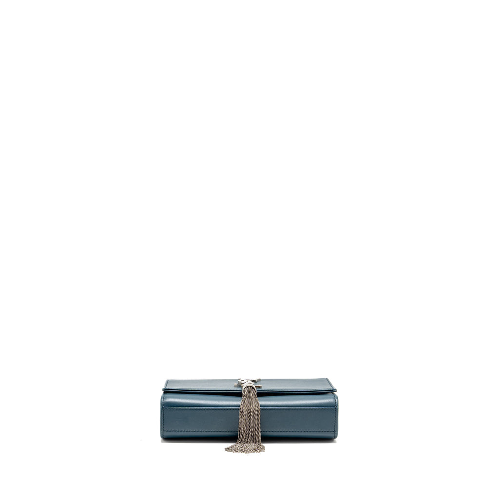 SAINT LAURENT/YSL SMALL KATE BAG WITH TASSEL CAFLSKIN BLUE SHW