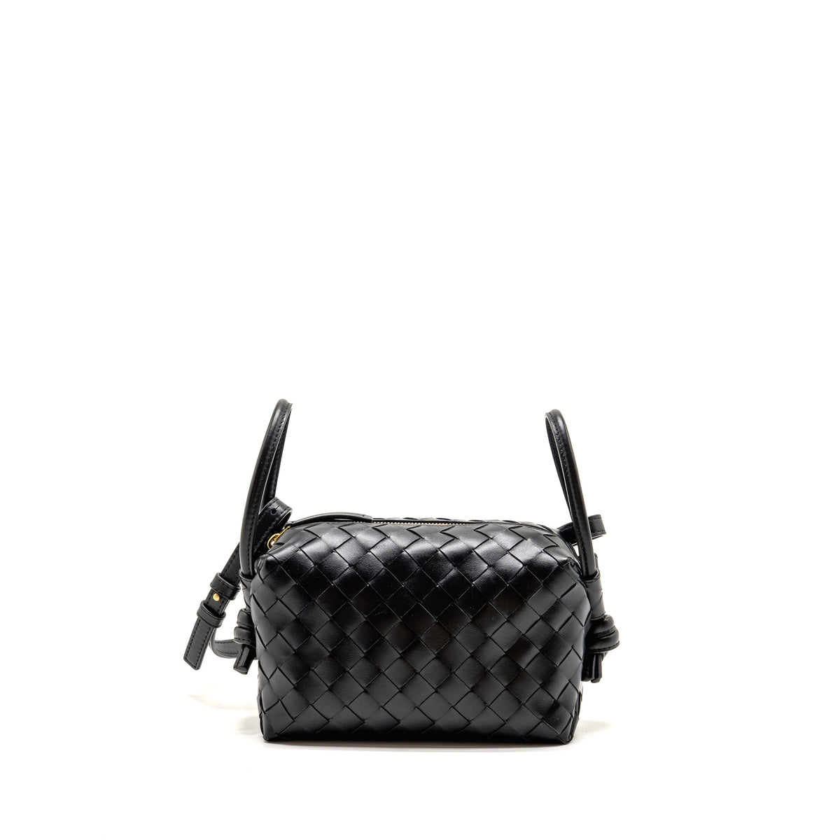 Bottega Veneta Top Handle Loop Bag Calfskin Black GHW