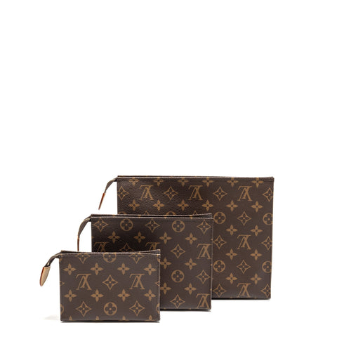 LOUIS VUITTON TRIO TOILET POUCH MONOGRAM CANVAS GHW