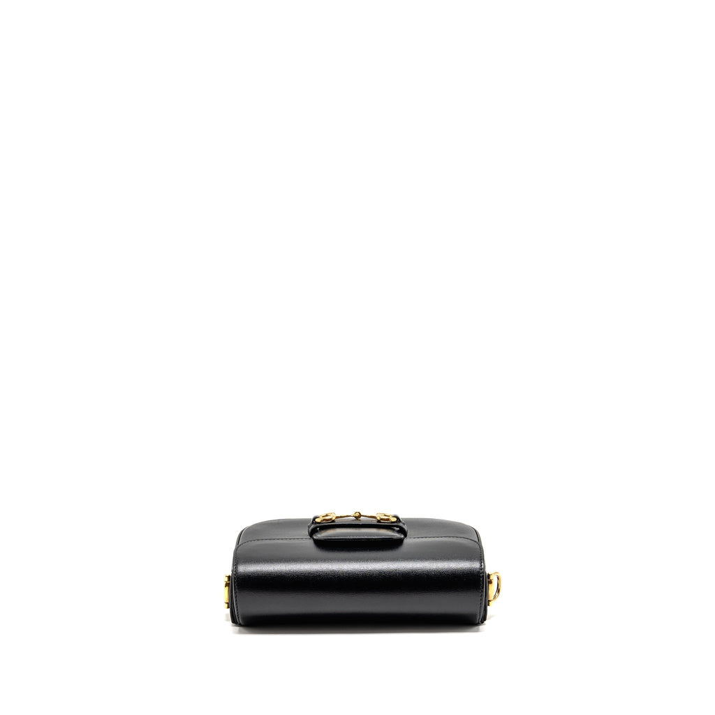 GUCCI HORSEBIT 1955 SMALL SHOULDER BAG CALFSKIN BLACK GHW
