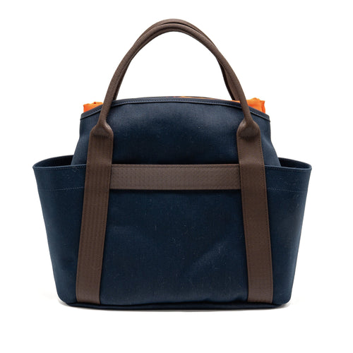 HERMES THE GROOMING BAG CANVAS BLEU NAVY/FEU SHW