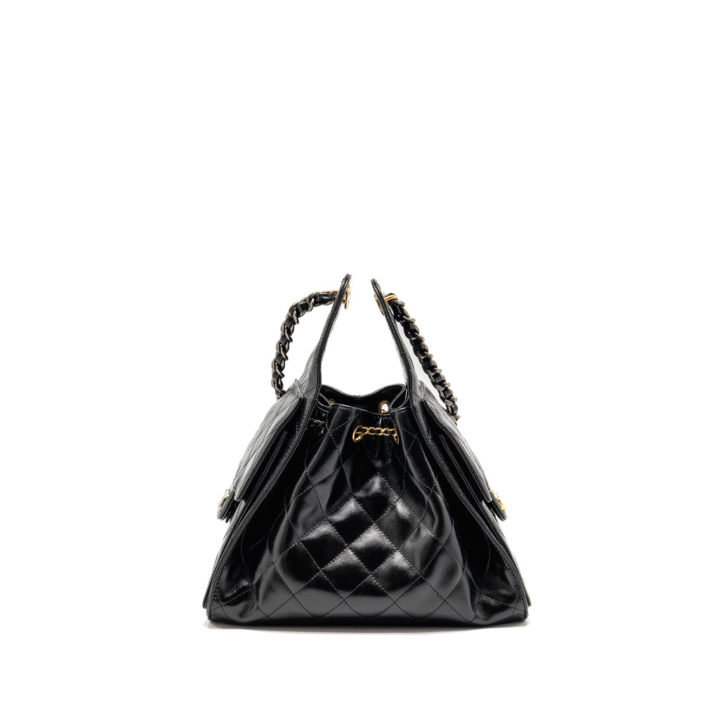 Chanel Small 25 Bag Aged Calfskin Black Multicolour Hardware (Microchip)