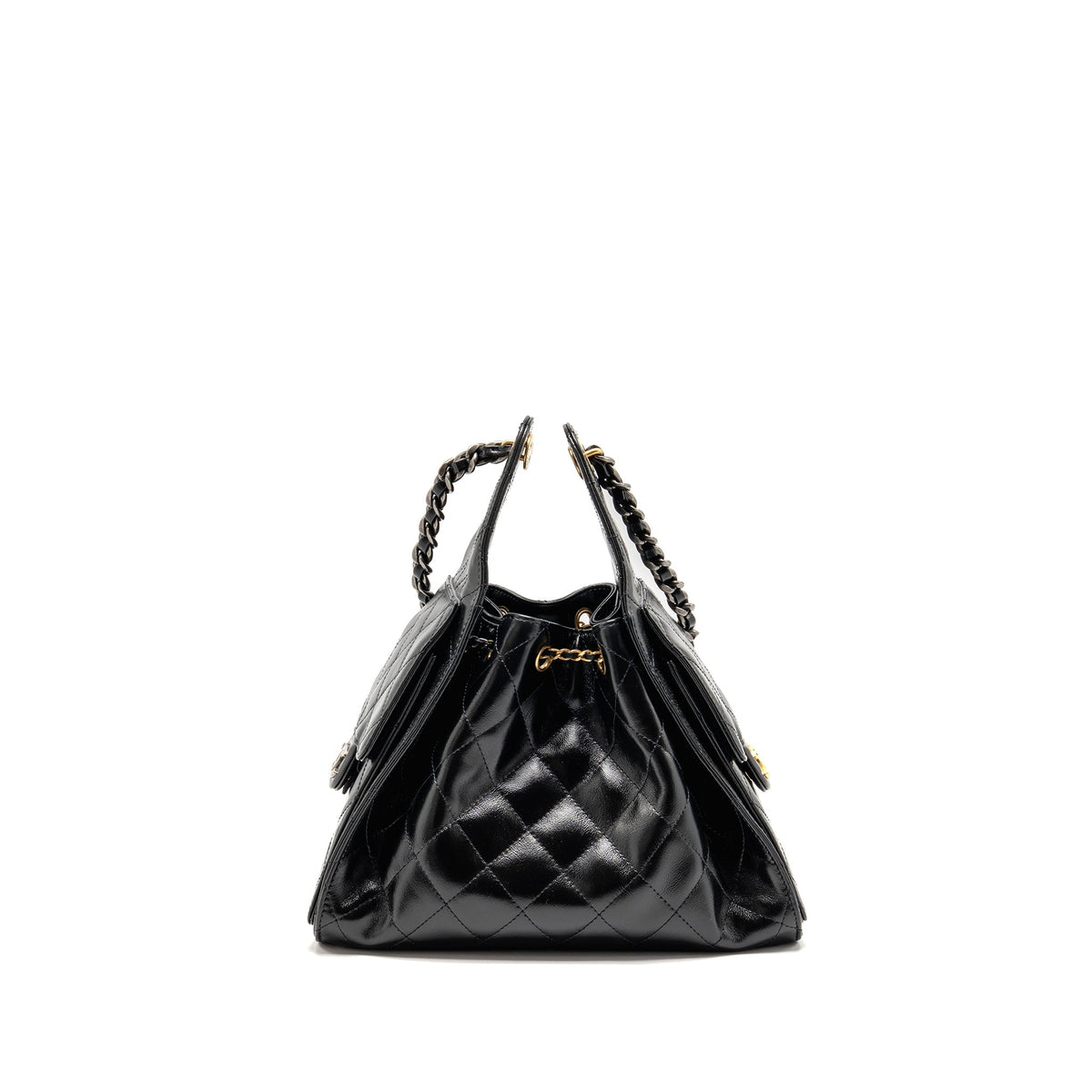 Chanel Small 25 Bag Aged Calfskin Black Multicolour Hardware (Microchip)