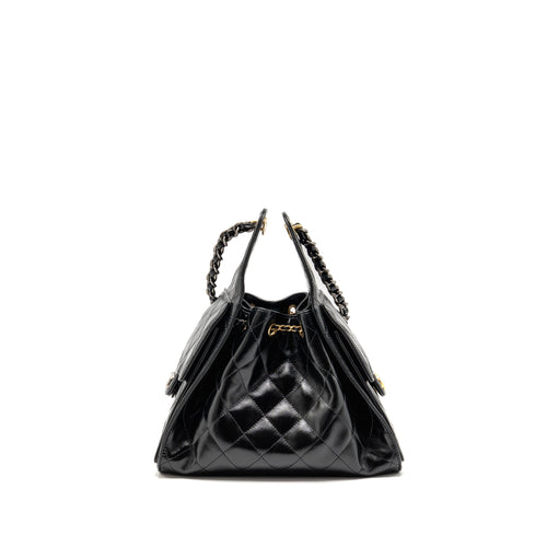 Chanel Small 25 Bag Aged Calfskin Black Multicolour Hardware (Microchip)