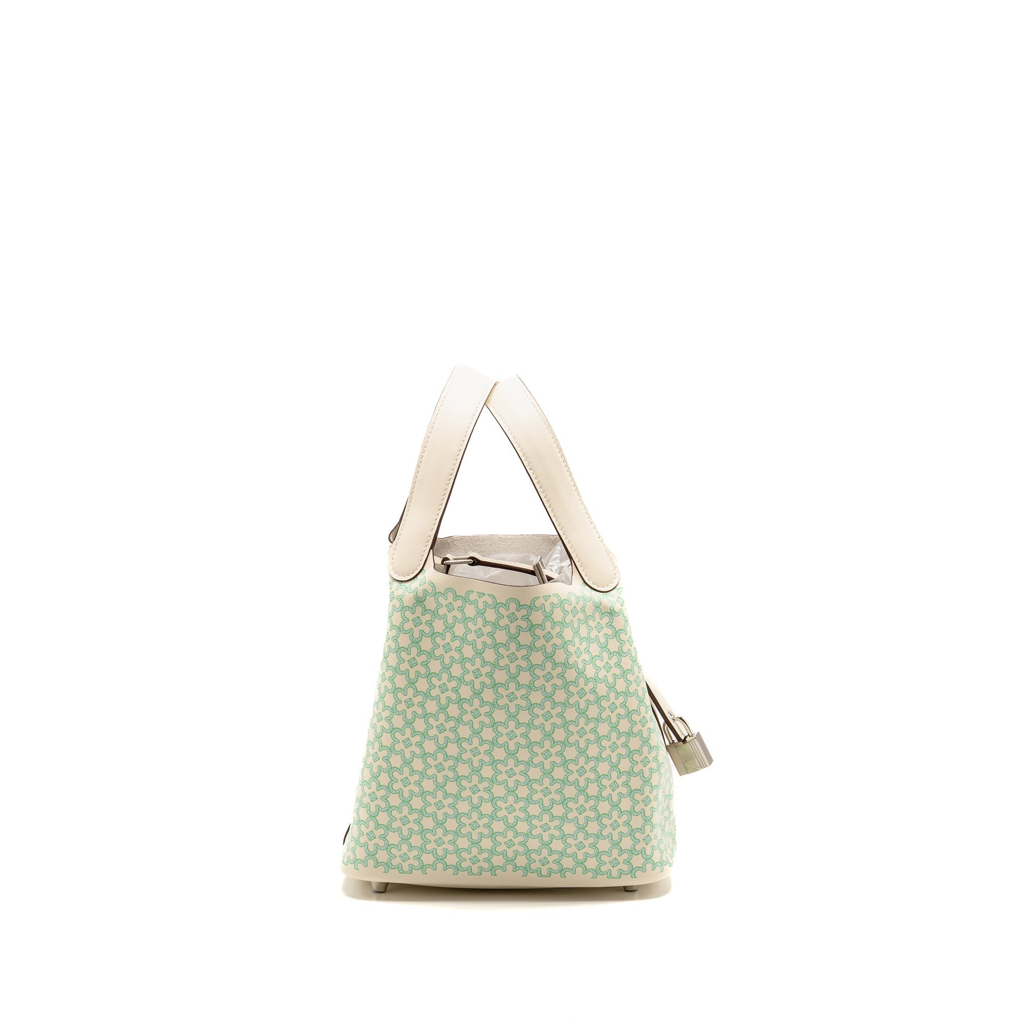HERMES LUCKY DAISY PICOTIN 18 LOCK BAG SWIFT NATA/VERT/BLANC SHW