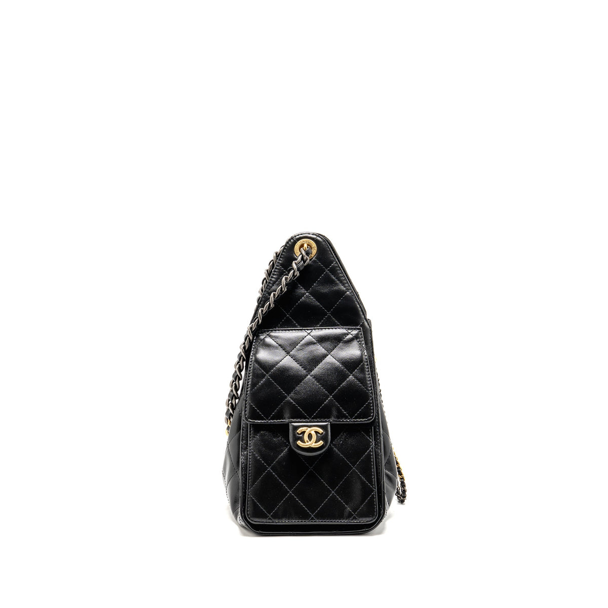 Chanel Small 25 Bag Aged Calfskin Black Multicolour Hardware (Microchip)
