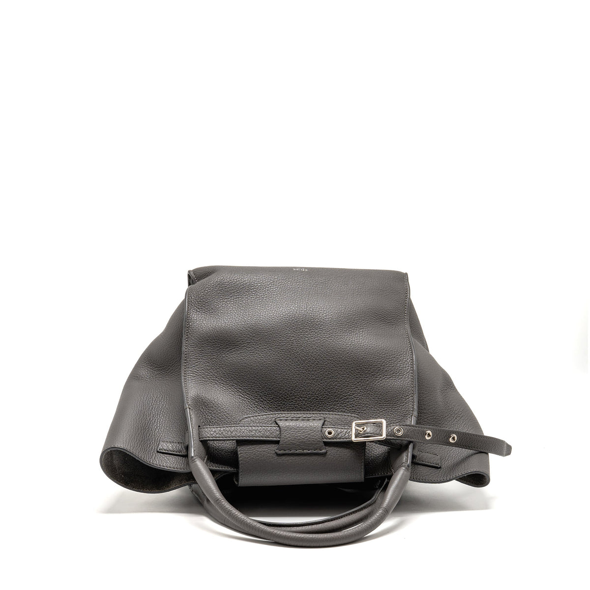 Celine Small Big Bag with Long Strap Bag Supple Grained Calfskin Grey SHW