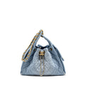 CHANEL SMALL 25 BAG WASHED DENIM LIGHT BLUE GHW (MICROCHIP)