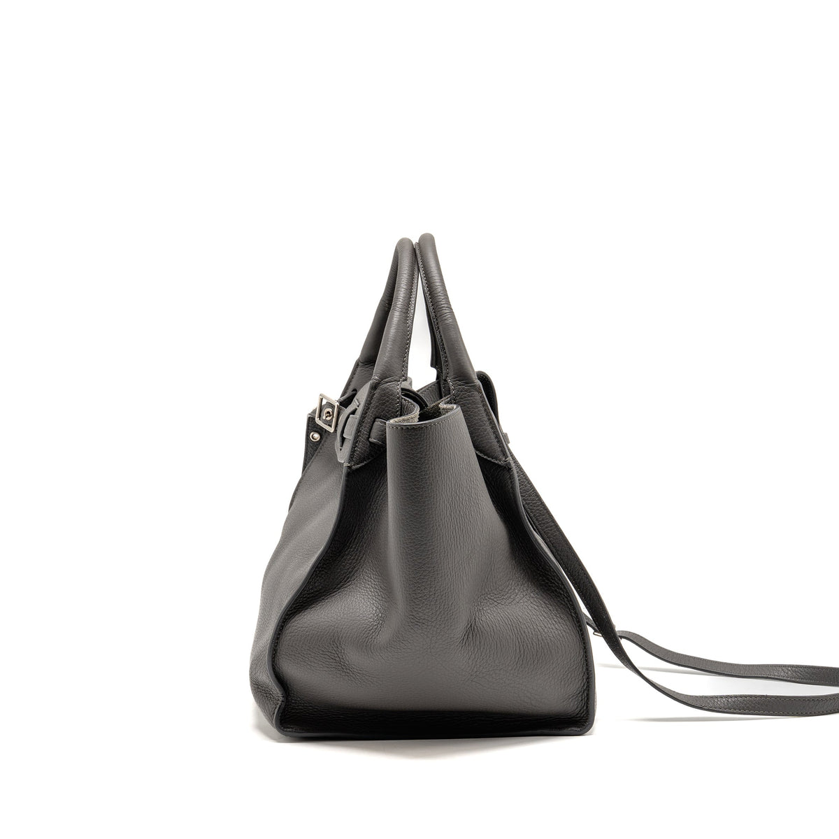 Celine Small Big Bag with Long Strap Bag Supple Grained Calfskin Grey SHW