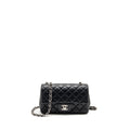 CHANEL MINI RECTANGULAR FLAP BAG LAMBSKIN BLACK SHW