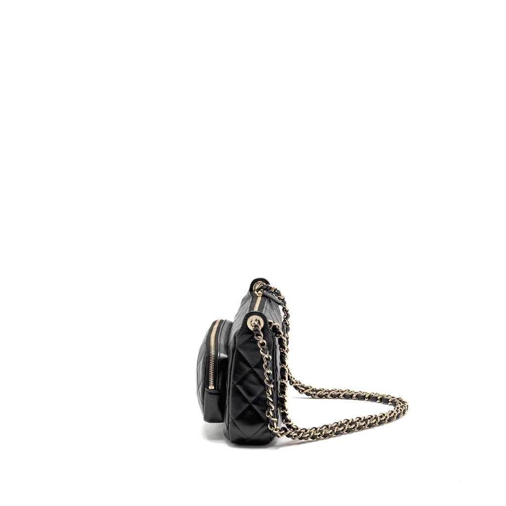 CHANEL 25C CAMERA BAG LAMBSKIN BLACK LGHW (MICROCHIP)