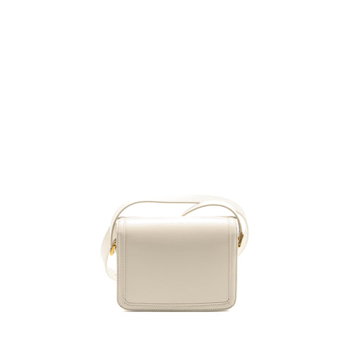 SAINT LAURENT SMALL SOLFERINO SATCHEL CROSSBODY BAG CALFSKIN WHITE GHW