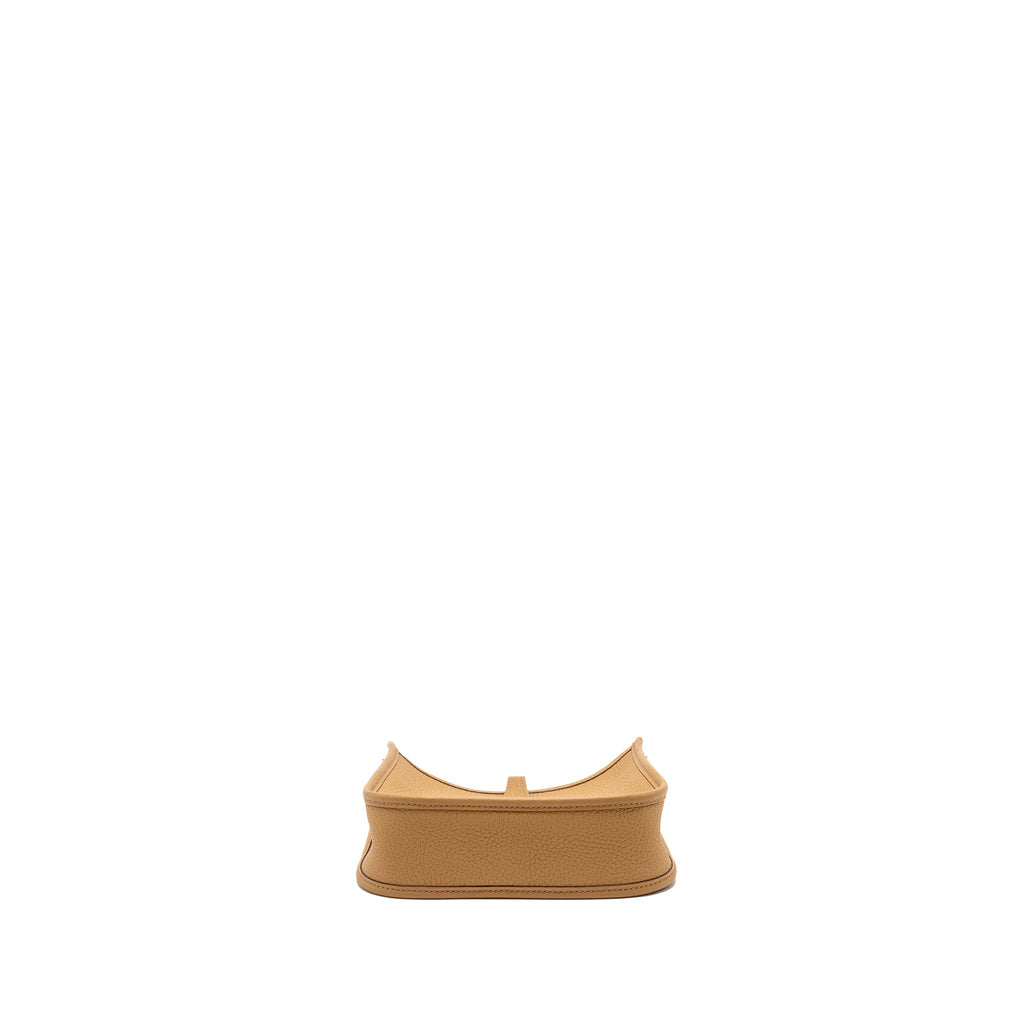 HERMES MINI EVELYNE CLEMENCE BISCUIT / CAMEL GHW