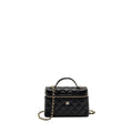 CHANEL 25P CC TOP HANDLE VANITY BAG CAVIAR BLACK LGHW(MICROCHIP)