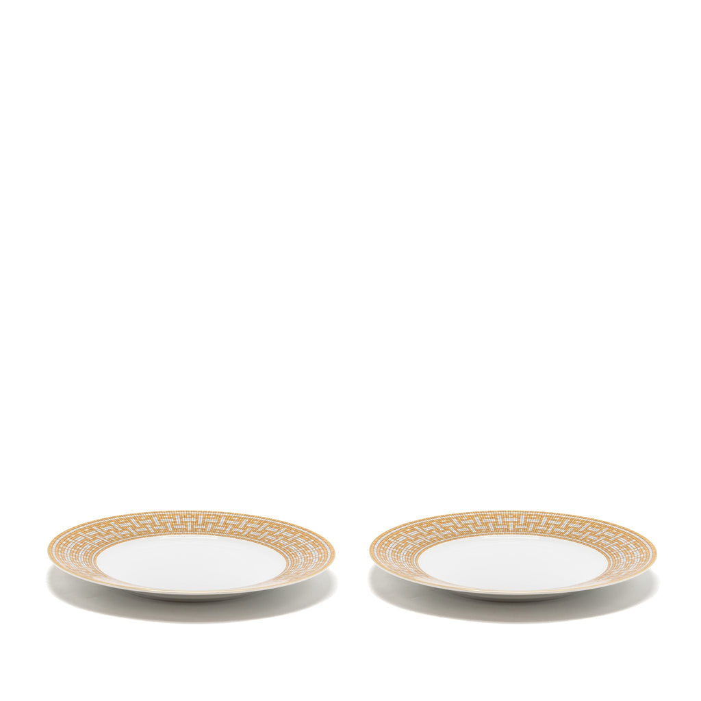 HERMES ASSIETTE MOSAIQUE AU 24 GOLD DINNER PLATES MULTICOLOUR (SELL IN A SET)
