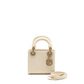 DIOR MINI LADY DIOR LIZARD WITH CRYSTAL WHITE LGHW