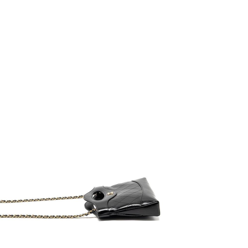 CHANEL 24C MINI 31 CLUTCH WITH CHAIN SHINY CALFSKIN BLACK LGHW (MICROCHIP)