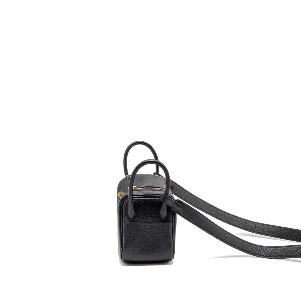 HERMES MINI LINDY II CLEMENCE BLACK GHW
