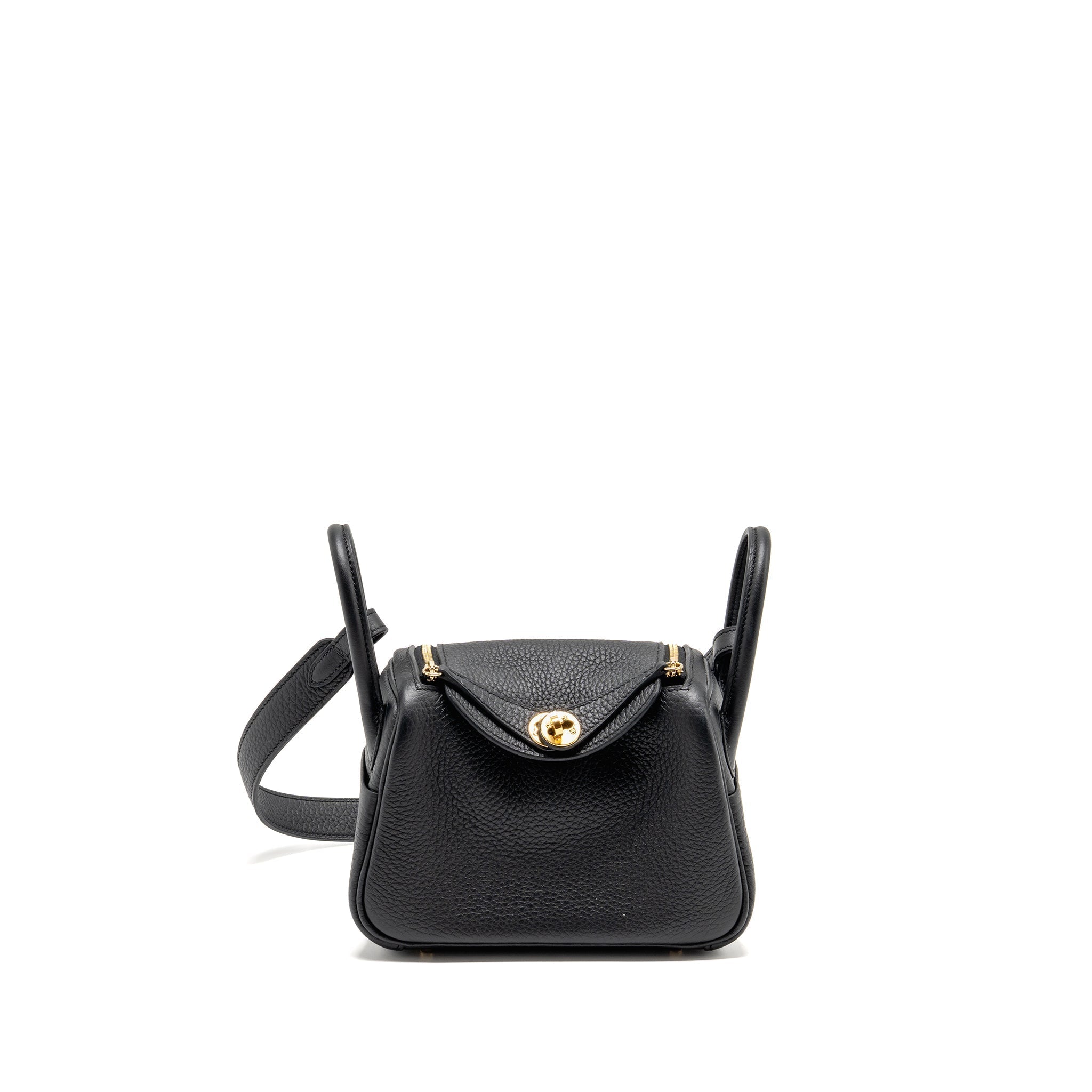 HERMES MINI LINDY II CLEMENCE BLACK GHW