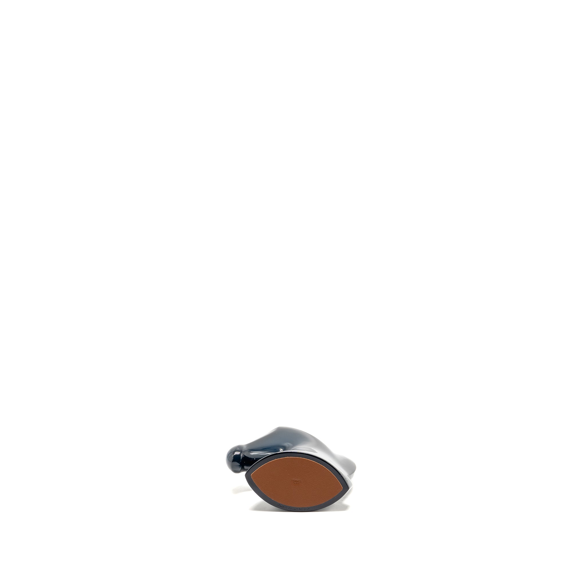 HERMES SAMARCANDE PAPERWEIGHT WOOD / TAURILLON LEATHER INDIGO