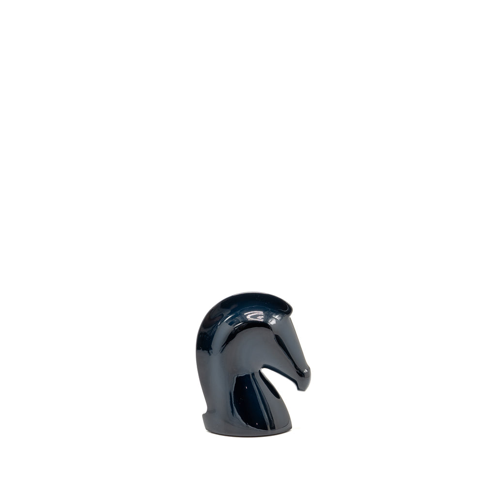 HERMES SAMARCANDE PAPERWEIGHT WOOD / TAURILLON LEATHER INDIGO